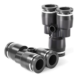 TAILONZ PNEUMATIC Schwarz 12MM OD Y Spliter Kunststoff Push to Connect Fittings 3 Ways Tube Connect Push Fit Push Lock PY12(Packung mit 10)