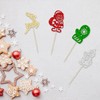 24 piezas de decoración para cupcakes de Navidad con purpurina,