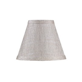 Aspen Creative 51018-6, Hardback Empire Transitional Clip-On Chandelier Shade, Beige Linen Texture Fabric, 3" Top x 6" Bottom x 5" Slant, Set of 6