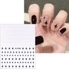CHANGAR 6 Sheets Starlight Nail Stickers Black White Star Bow