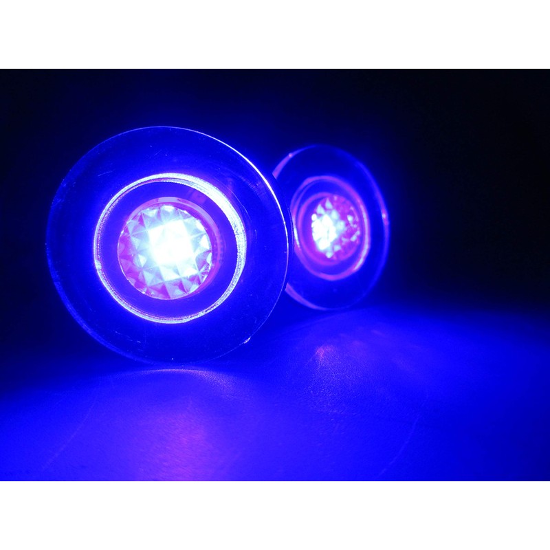 Pactrade Marine 4 Pieces Boat LED Livewell Round Button Blue
