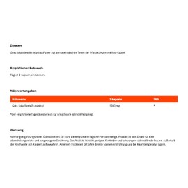 GymBeam GymBeam Gotu Kola (Kapseln) - Centella Asiatica Extrakt 1000 mg pro Tagesdosis, natrliches Nahrungserg?nzungsmittel fr Ged?chtnis, Konzentration, Hautpflege, Herz-Kreislaufgesundheit, 90 caps