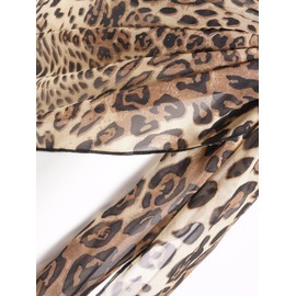 SiWen Sarong Swimsuit Coverups for Women，Beach Bikini Wrap Sheer Short Skirt Chiffon Scarf (leopard print)