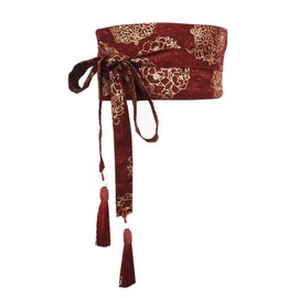 FANCYPUMPKIN Japanese Style Waistband Yukata Kimono Bow Waist Hemfu Waistband with Tassels, Multicoloured-01