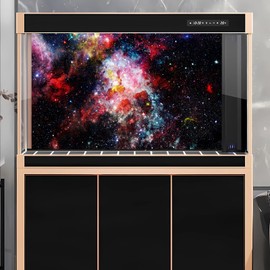 Outer Space Aquarium Background Night Sky with Stars Nebula Fish Tank Background Futuristic Abstract Outer Space Reptile Tank Backgrounds Nebula World Skyscape Reptile Enclosure Backgrounds 24x12in