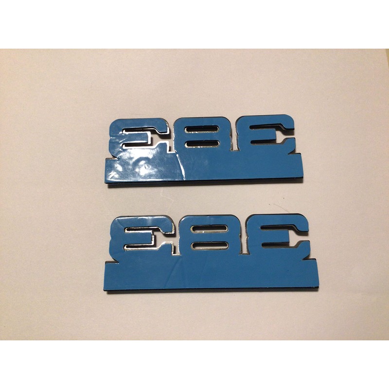 383 Stroker Emblems Black Chrome Pair 4 inches X 1