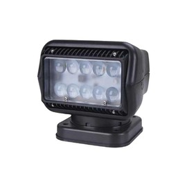 Railhead 12V-24V LED Remote Control Spotlight, Low Profile 380 Rotation for Trucks and Marine Boats Outdoors, 7 Flash Modes 50W 2400 Lumen Weatherproof Search Light Magnetic Base RH-RCL30LP