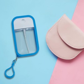 zhuohai Portable Card Spray Bottle Perfume Moisturizing Sprayer Box,50ML Refillable Perfume Bottle for Hand Sanitizer Fragrance Cosmetic（blue）