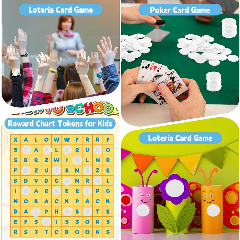 Coopay 500 Pieces Plastic Learning Counters Disks Bingo Chip Counting