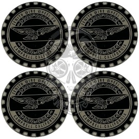 Unbranded Zenith Black on Chrome With Grey Accent Lowrider Wire Wheel Metal Chips Emblems