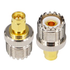 YOTENKO 2-Pack SMA Male to SO239 UHF Female Adapter, RF Coaxial Connector Adapter for SDR RTL-SDR V3, NanoVNA, Uniden Scanner, Yaesu Handheld Radio & Base Station Antenna PL-259 Coax - Gold Plated