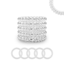 Specora - Spiral Hair Scrunchies Pack of 5 - 5 cm TPU Transparent