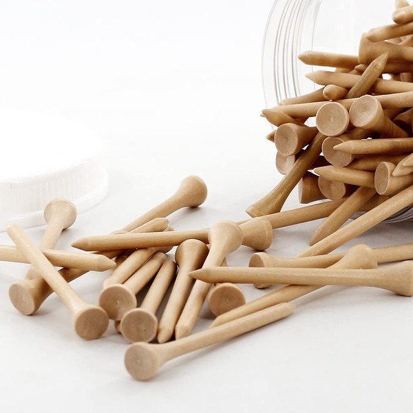 GOLTERS Natural Wood Golf Tees Bulk 2-3/4 Inch Wooden Tee