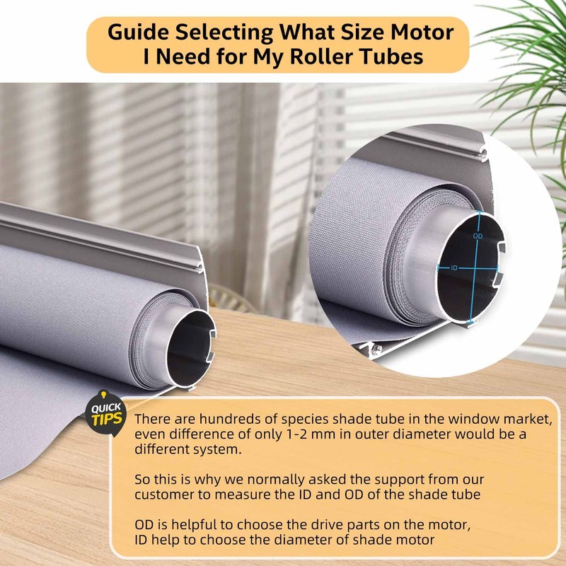 Rollerhouse Roller Blinds Tubular Motor with Rechargeable Lithium Battery for