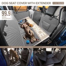SHARLOVY XL Truck Back Seat Extender for Dogs, Large Hard Bottom Dog Car Seat Cover for Back Seat, Heavy Duty Dog Car Hammock, Waterproof Pet Seat Covers for Trucks, F150, Ram1500 and Large SUV