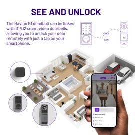 Wireless Video Doorbell w/Smart Lock Set - Incl. Chime, Dual Cameras, 5MP 3K QHD, 2'' Screen & 32GB eMMC, Motion Detection & Real-time Alert, 2-Way Audio, Door Bell and Keyless Entry Front Door Lock
