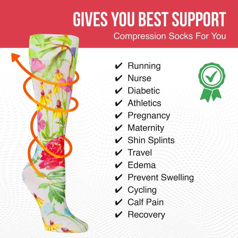 Celeste Stein Therapeutic Compression Socks, White Bellagio, 15-20 mmHg, Moderate