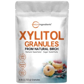 Pure Birch Xylitol Sweetener (Xylitol Sugar Crystal Powder), 6 Pounds (96 Ounce & 680 Serving), Natural Sweetener, 1:1 Brown Sugar Substitute and Low Calorie, Best for Baking and Cooking, No After Taste, Keto Friendly and Product of USA