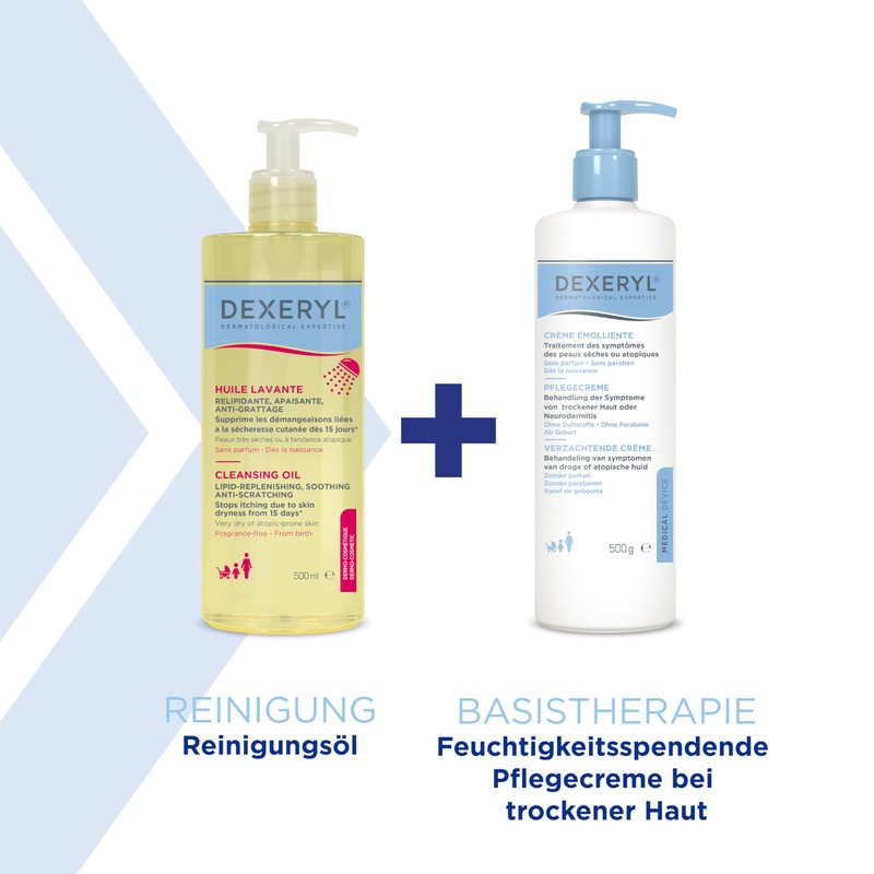 Dexeryl® Nourishing Cream for Dry Skin and Neurodermatitis, 500 g