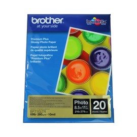 Brother Glossy Inkjet Paper, 8.5 x 11 Inches, 20 Sheets (BP71GLTR ) - Retail Packaging