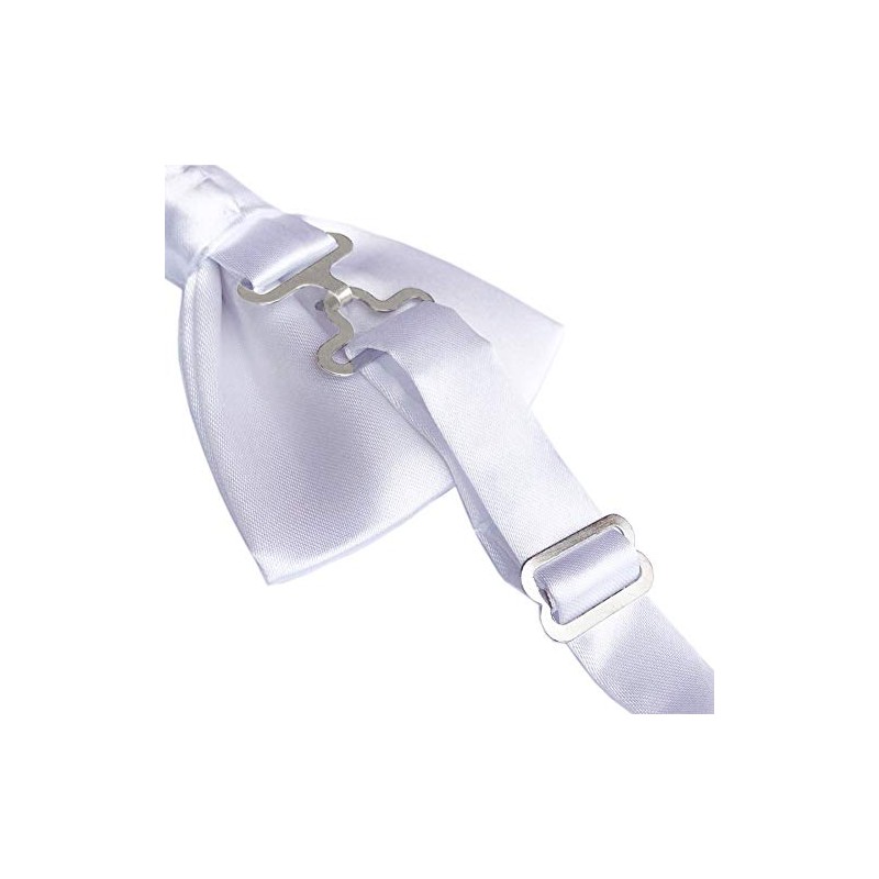 Medsuo Adjustable Bowtie, Men BowtiePre-Tied Bow Tie for Parties (White)