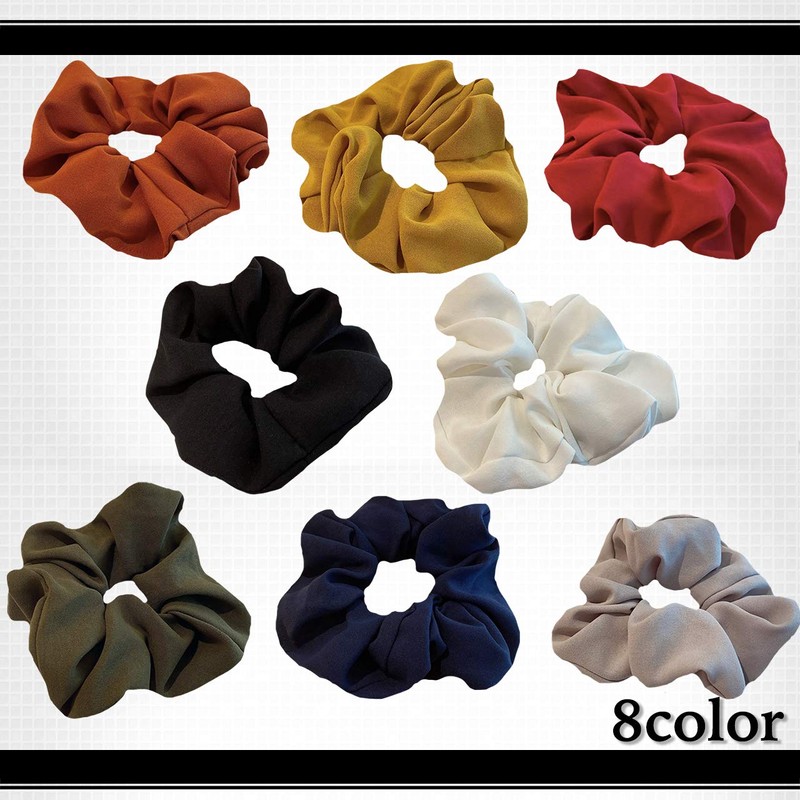 WHITE FANG ZA080 Women's Scrunchie Hair Rubber Solid Colorful, Stylish,