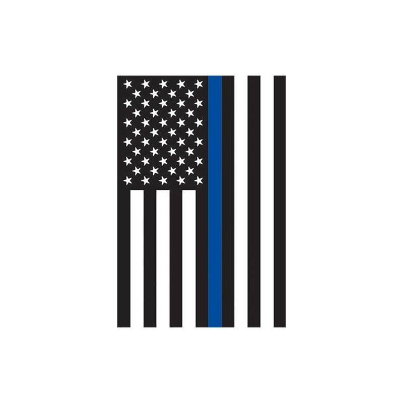 Thin Blue Line Police House Flag Patriotic Emergency Services 28"