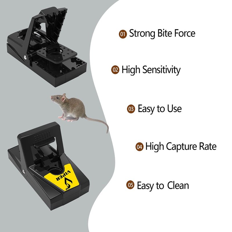 Viper Mouse Traps Lightning Fast Snap Trap, Premium Disposable or