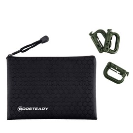 BOOSTEADY 10 Pack Multipurpose D-Ring Grimlock Locking for Molle Webbing with Zippered Pouch