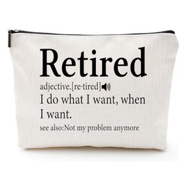 JOY UINAN Teacher Retirement Gifts Funny Retirement Gifts for Women Retirement Gift Retired Gifts for Women Makeup Bag Gift