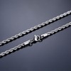 Genérico Collar Cadena Estilo Torzal Acero Inoxidable Unisex Plateado grosor