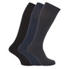 Mens ribbed knee high 100% cotton socks (Pack of 3)