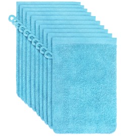 NatureMark Terry Cloth Wash Mitts, Pack of 10, Cotton, 15 x 21 cm, Light Blue, 10