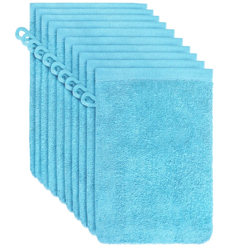 NatureMark Terry Cloth Wash Mitts, Pack of 10, Cotton, 15