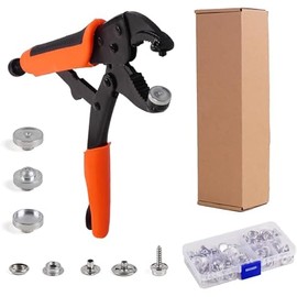 HEY FOLY Heavy Duty Snap Fastener Tool Set, Adjustable Snap Button Kit Includes 40 Sets 15mm Stainless Replacing Metal Snaps for Marine Repairing Boat Cover, Fabric, Canvas, Sewing, Tarps