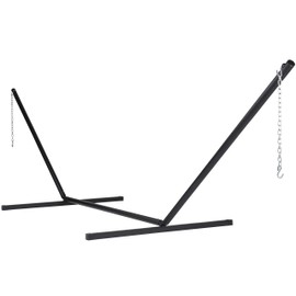 Caribbean Hammocks - Rope Hammock and Tri Beam Stand (Orange Hammock and Black Stand)