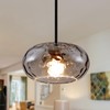 Wrlmfy Large Glass Pendant Lighting, Hammered Lampshade Chandelier with Height