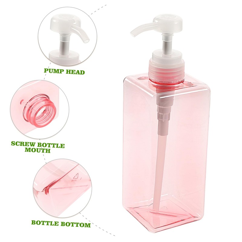 ABOOFAN Square Liquid Pump Dispenser Bottle for Shampoo Body Wash