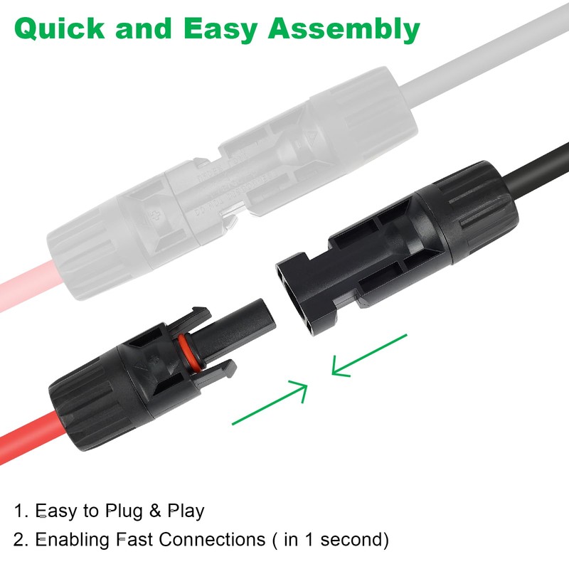 LEPITERY Solar Connectors Y Branch Parallel Adapter 30A Cable 1