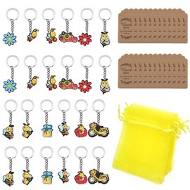 24Sets Thank You Gifts - Superior Bee Themed Keychain Set - Bulk Educator and Volunteer Acknowledgment Gifts, Employee and Student Presents from Educator
