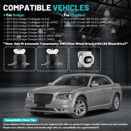 Farrme Engine Motor Mount and Transmission Mount Set of 3 Fit for Dodge Charger Challenger, for Chrysler 300 2011-2022 3.6L 5.7L Engine Motor Trans Mount Set Replacement#A5522 A5388 EM-4150 EM-5587