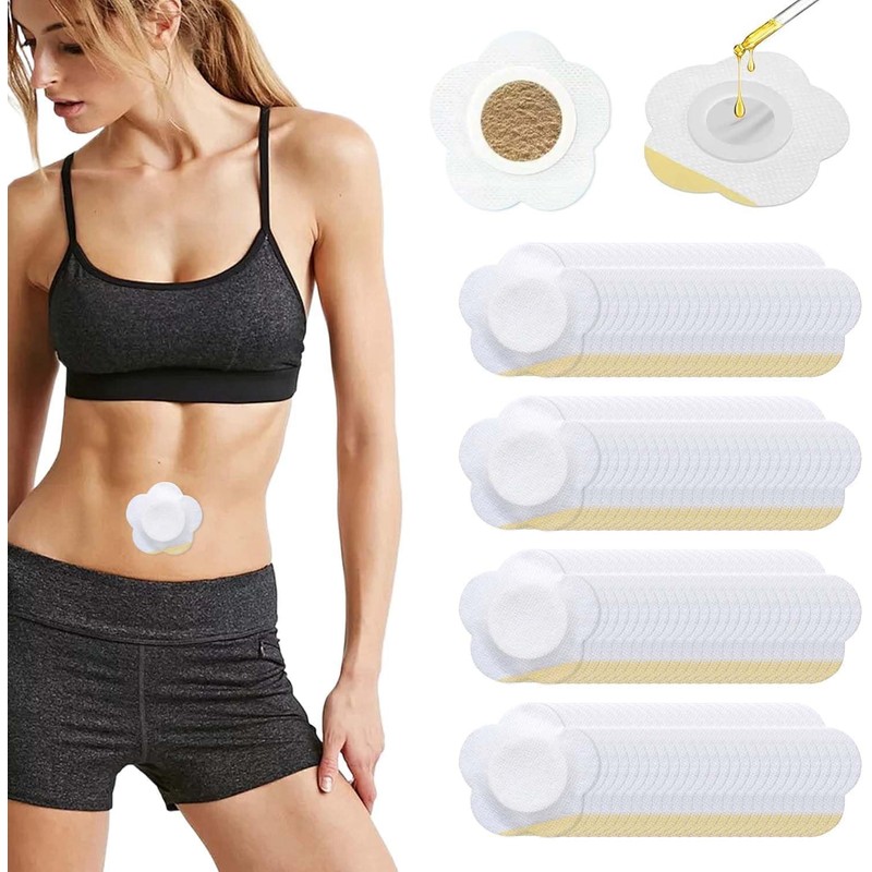 Parches Autoadhesivos de Aceite de Ricino para Ombligo, 120PCS Autoadhesivo