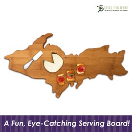 Totally Bamboo Shaped Serving & Cutting Board, Upper Peninsula - Michigan, Natural Bamboo