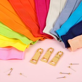 4Pcs Gold Zipper Pull Replacement,Metal Zipper Handle Mend Fixer Tab Repair for Luggage Suitcase Bag,Backpack,Jacket Bags,Coat Boots Fasteners Sewing Supplies