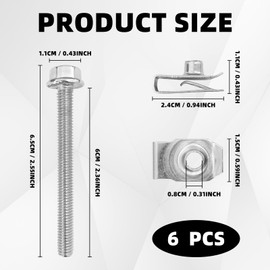 6 Sets Stainless Steel Fuel Tank Strap Bolts, Gas Tank Strap Hardware Kit Compatible with Chevy Silverado