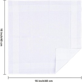 20 Pcs Cotton Handkerchief, White Handkerchiefs for Men, Men's Handkerchiefs, White Pocket Squares for Men, Hankies, Hanky, Large Mens Handkerchiefs, Suit Handkerchief ( Soft Cotton Bulk)