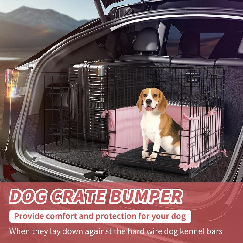 Hombys Dog Crate Bumper with Ties - Soft Crate Accessory