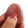 Bacatgem Natural Strawberry Quartz Water Drop Chakra Thumb Worry Stone,Stress