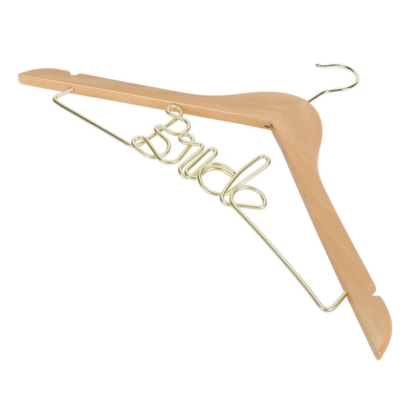 Wedding Hanger Anti Slip Wooden Clothes Hanger Iron Clothing Hanger