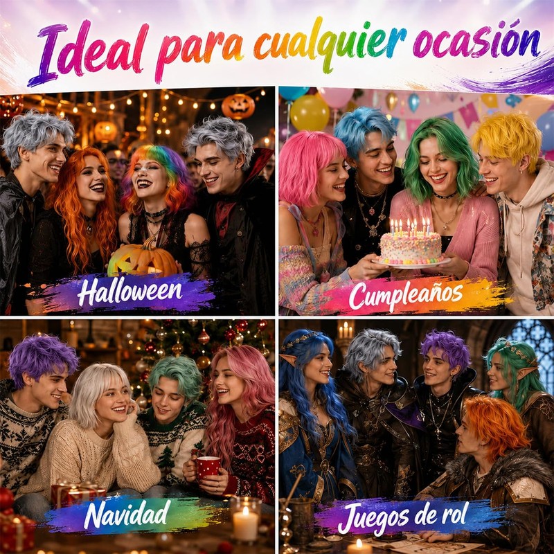 Cera Para Pintar Cabello, Tinte Temporal Para Cabello (Gris)